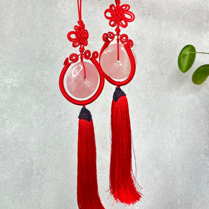 Rose Quartz Red String Car Accessory