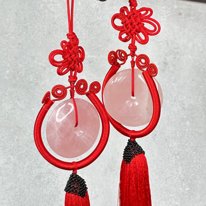 Rose Quartz Red String Car Accessory