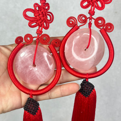 Rose Quartz Red String Car Accessory