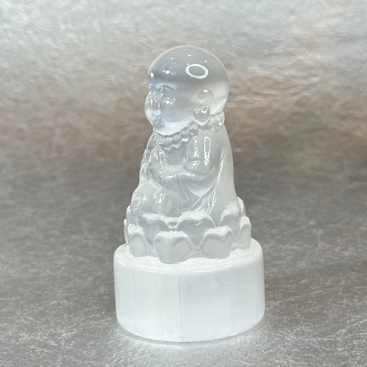 Natural Selenite Buddha Figurine