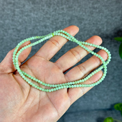 Apple Green Natural Jadeite Jade Triple Wrap Bracelet Size 4 mm