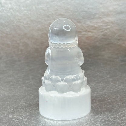 Natural Selenite Buddha Figurine