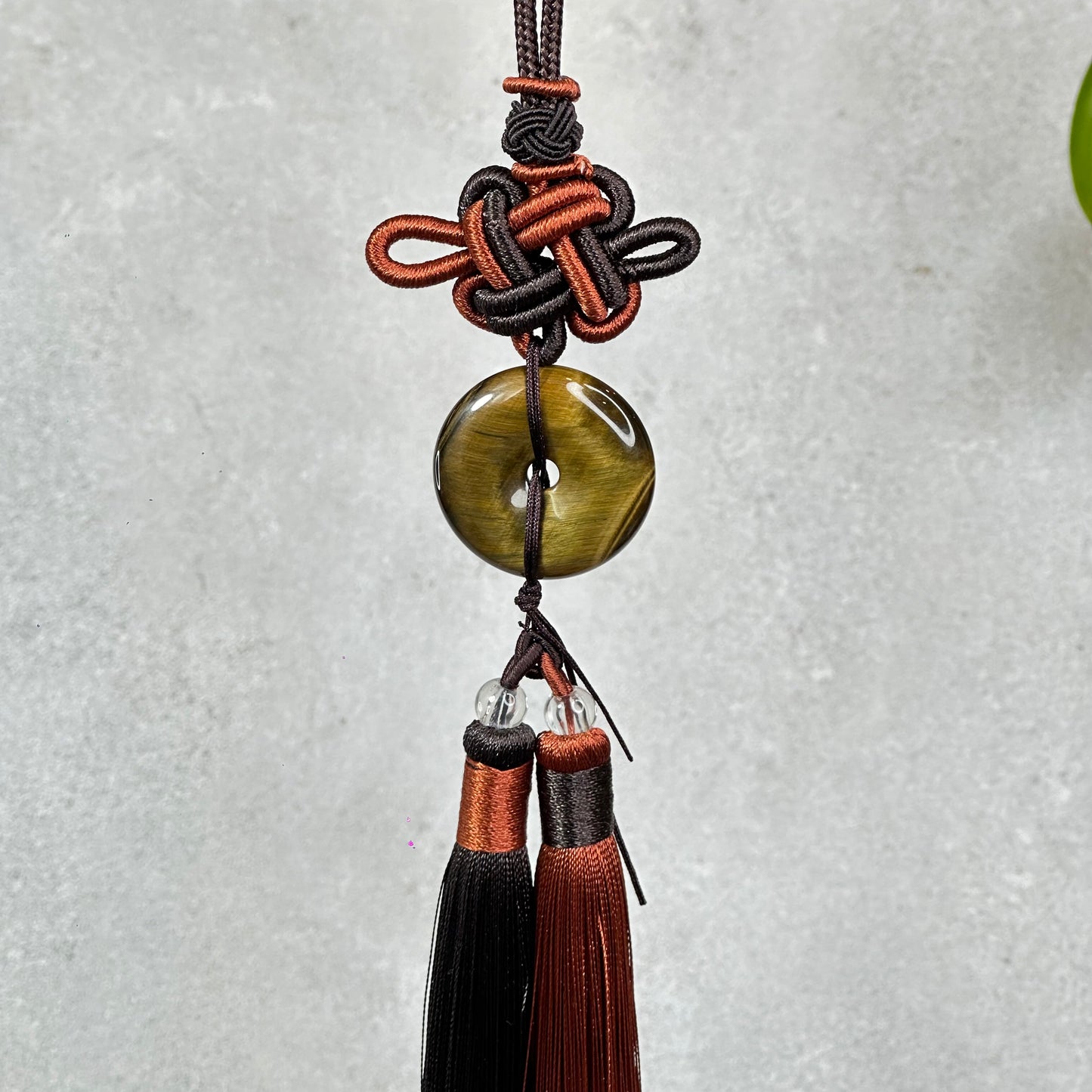 Natural Tiger Eye Donut- Dong Dieu Hanging Accessory