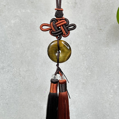 Natural Tiger Eye Donut- Dong Dieu Hanging Accessory