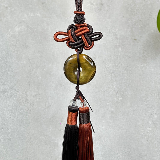 Natural Tiger Eye Donut- Dong Dieu Hanging Accessory