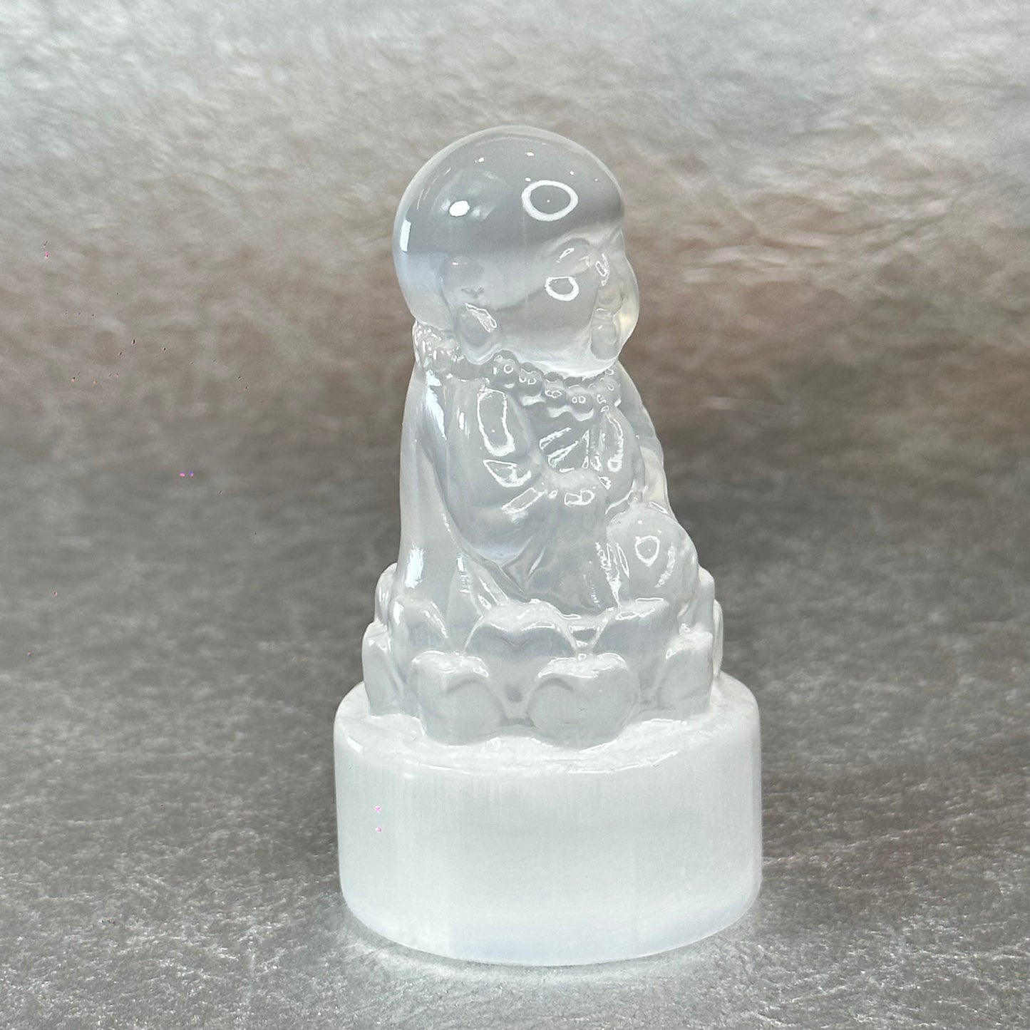 Natural Selenite Buddha Figurine