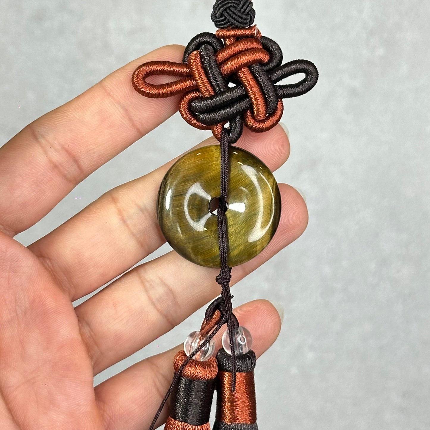 Natural Tiger Eye Donut- Dong Dieu Hanging Accessory