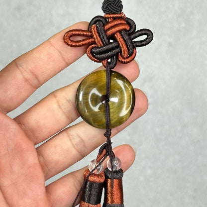 Natural Tiger Eye Donut- Dong Dieu Hanging Accessory