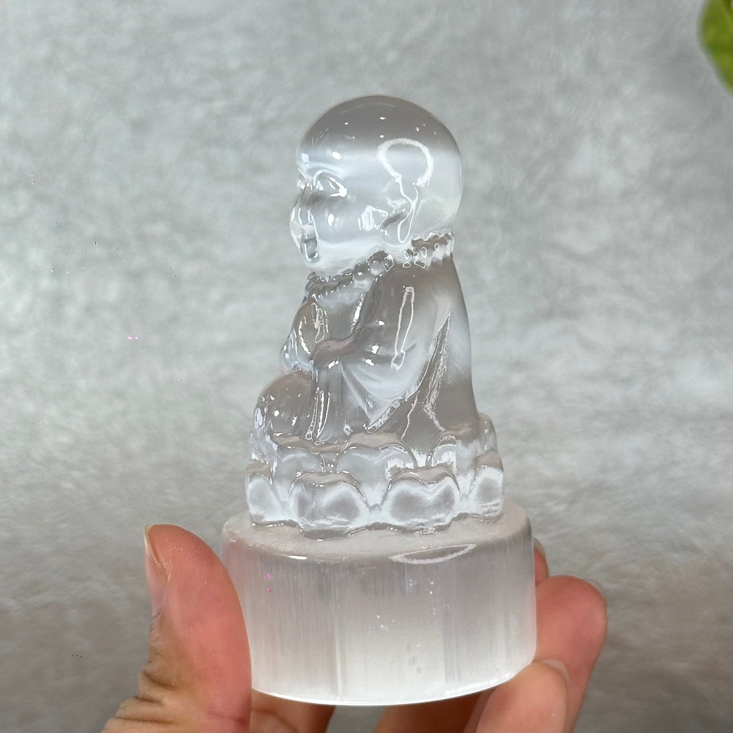 Natural Selenite Buddha Figurine