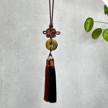Natural Tiger Eye Donut- Dong Dieu Hanging Accessory
