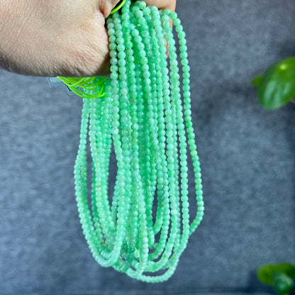 Apple Green Natural Jadeite Jade Triple Wrap Bracelet Size 4 mm