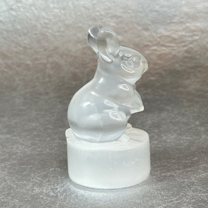 Natural Selenite Rabbit Figurine