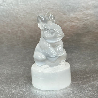Natural Selenite Rabbit Figurine