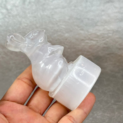 Natural Selenite Rabbit Figurine