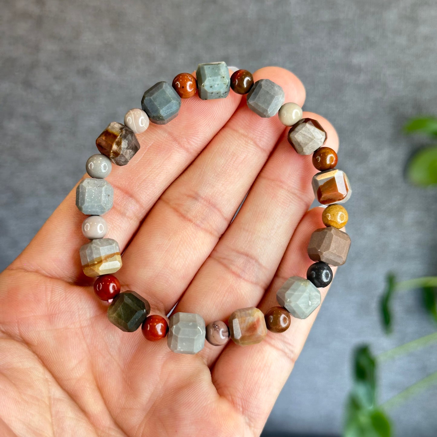 Natural Ocean Jasper Bracelet Size 8.5 mm