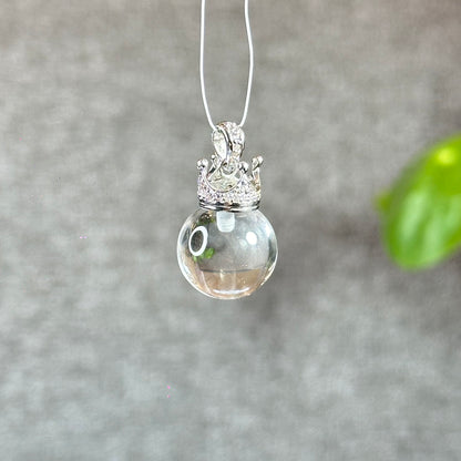 Clear Quartz Pendant with Crown Silver setting