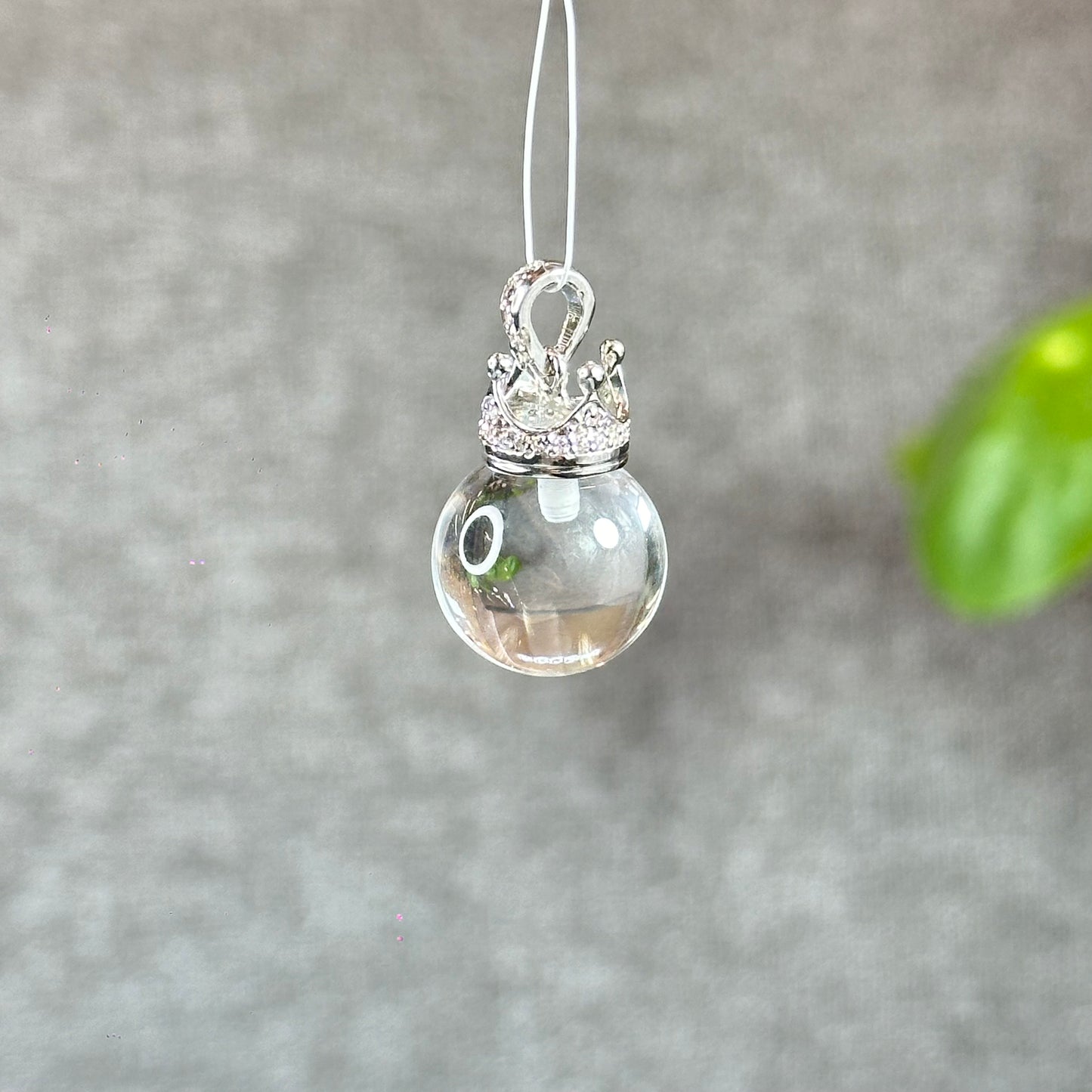 Clear Quartz Pendant with Crown Silver setting