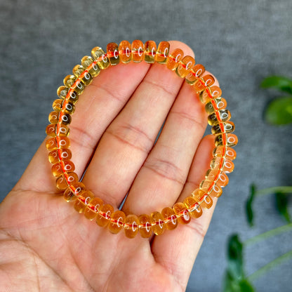 Natural Citrine Rondelle Bracelet Size 8.7 mm