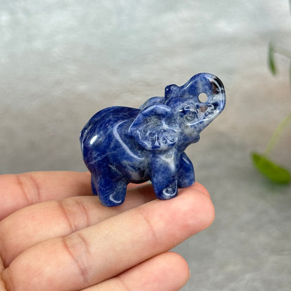 Natural Sodalite Elephant Figurine