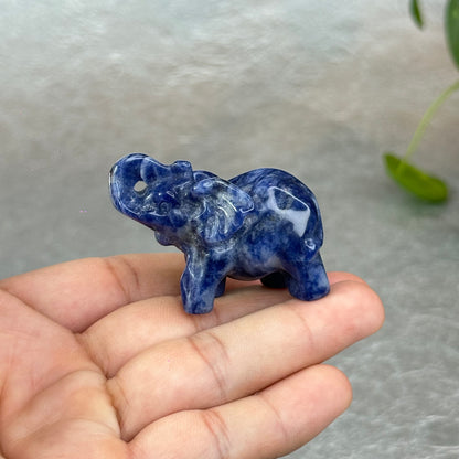 Natural Sodalite Elephant Figurine