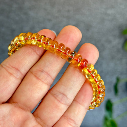 Natural Citrine Rondelle Bracelet Size 8.7 mm