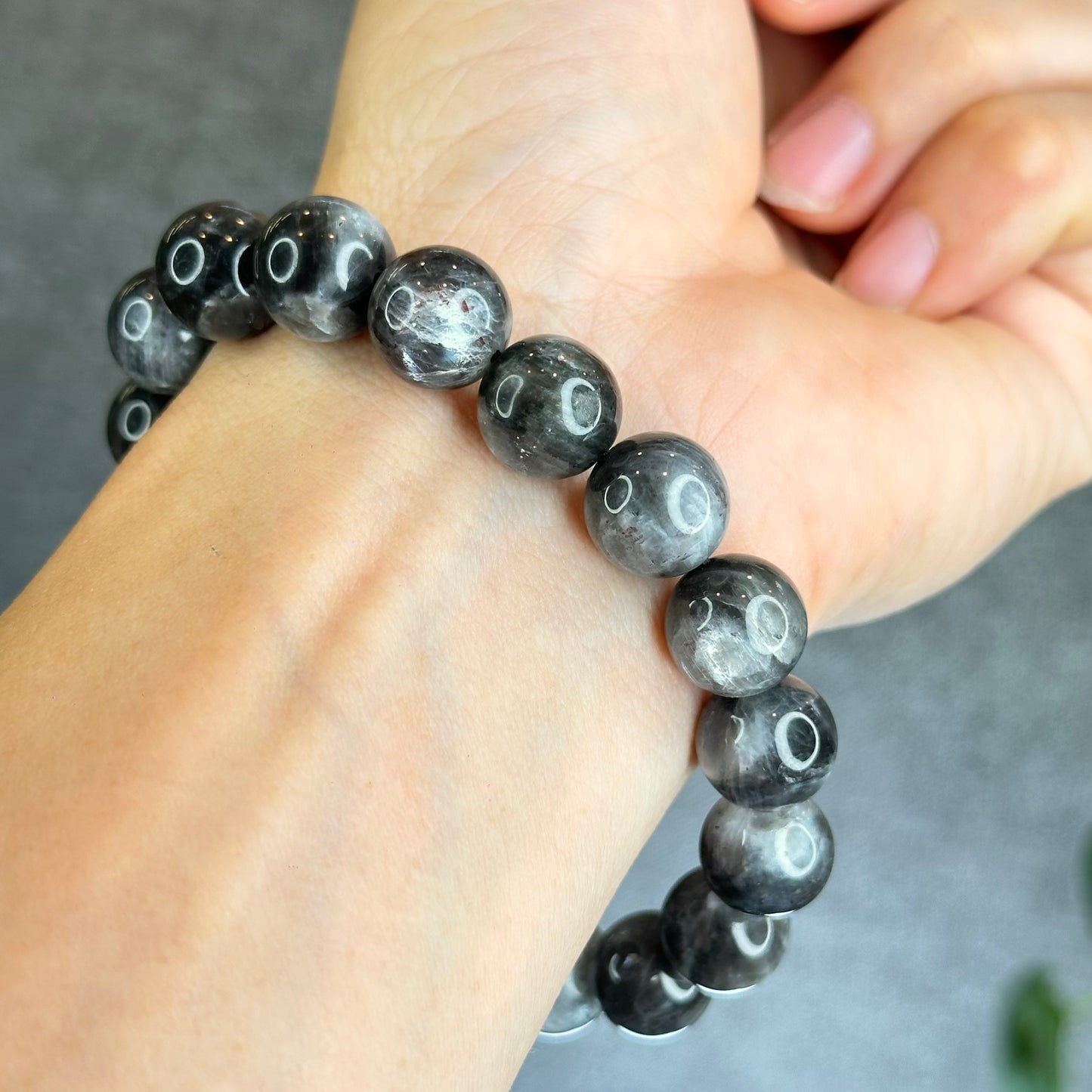 Natural Sunstone Moonstone Bracelet Size 12 mm