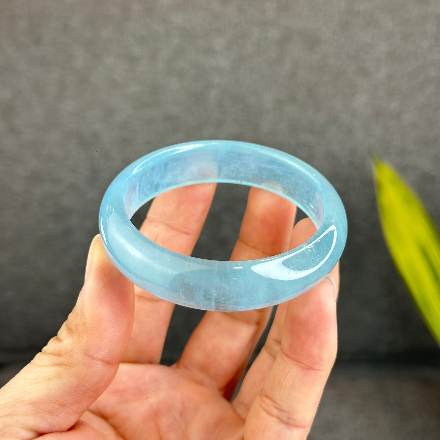 Natural Aquamarne Bangle Size 54.5 mm