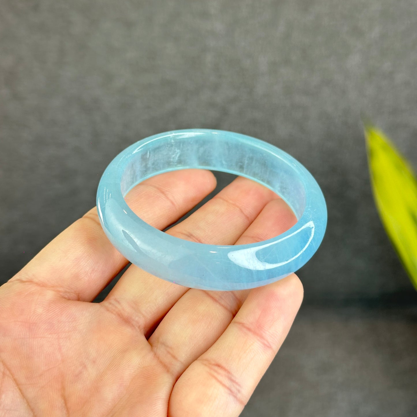 Natural Aquamarne Bangle Size 54.5 mm