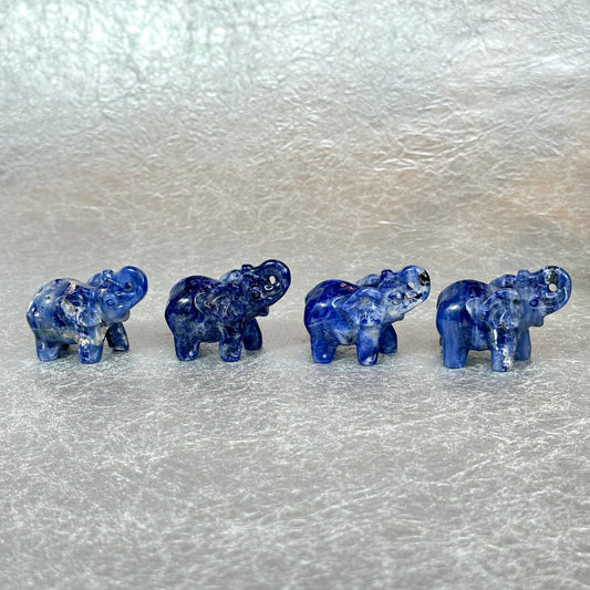 Natural Sodalite Elephant Figurine