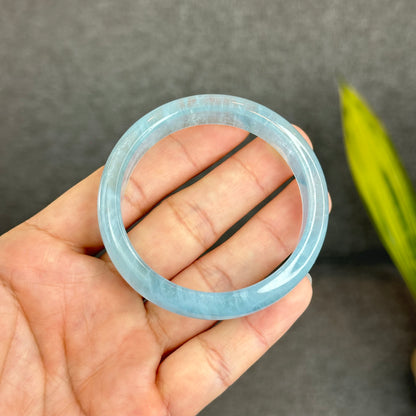 Natural Aquamarne Bangle Size 54.5 mm