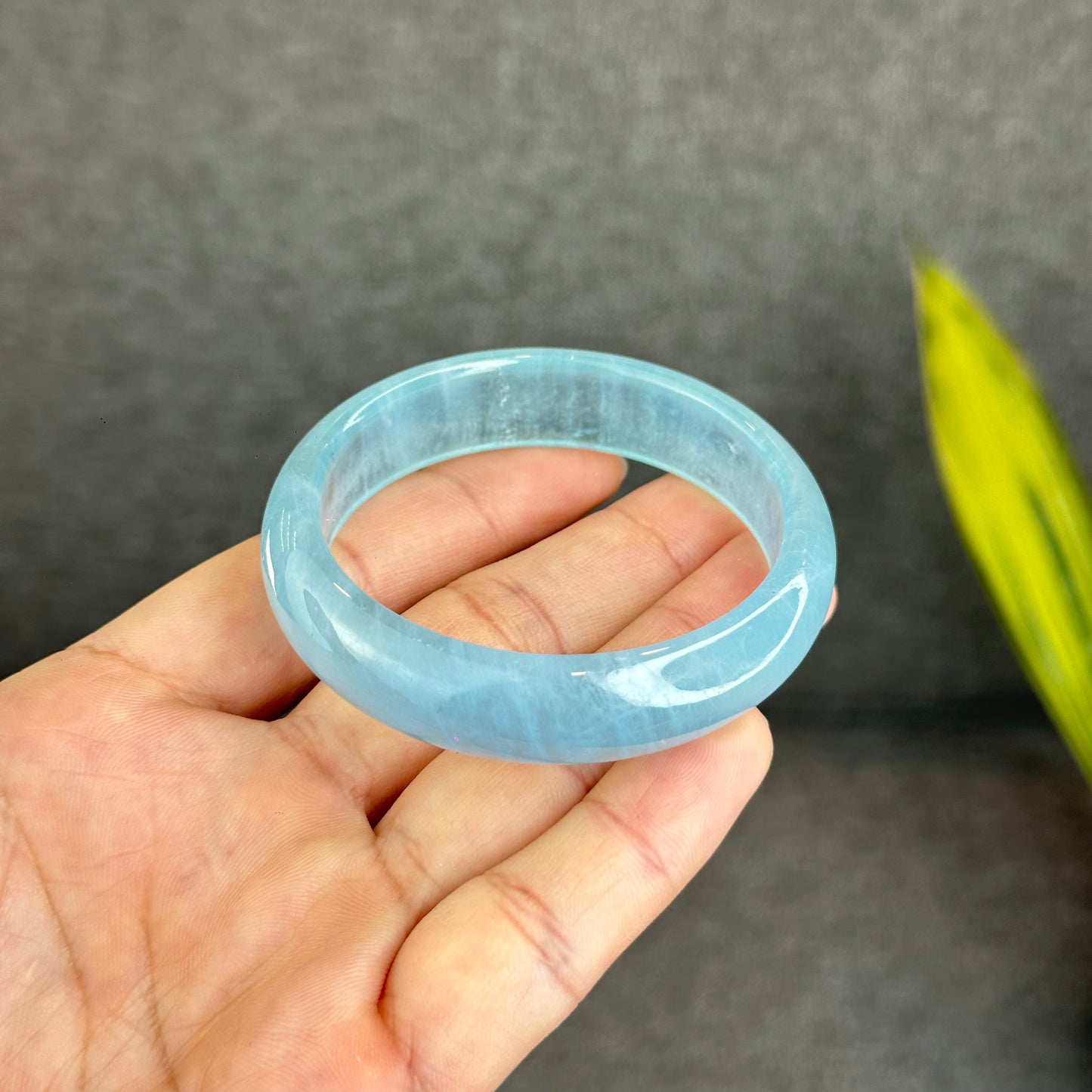 Natural Aquamarne Bangle Size 54.5 mm