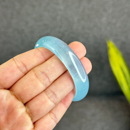 Natural Aquamarne Bangle Size 54.5 mm