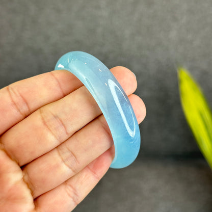 Natural Aquamarne Bangle Size 54.5 mm
