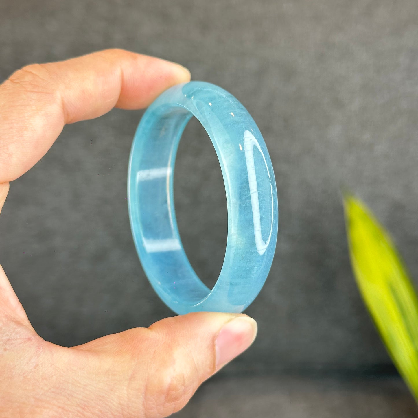 Natural Aquamarne Bangle Size 54.5 mm