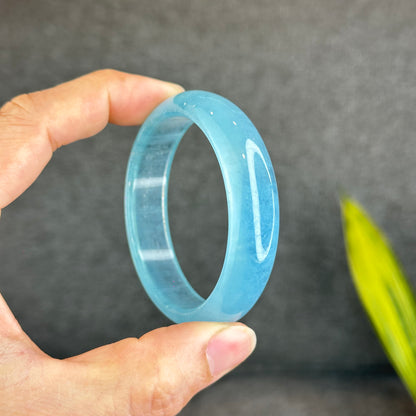 Natural Aquamarne Bangle Size 54.5 mm