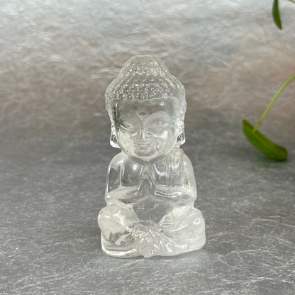 Natural Clear Quartz Buddha Figurine
