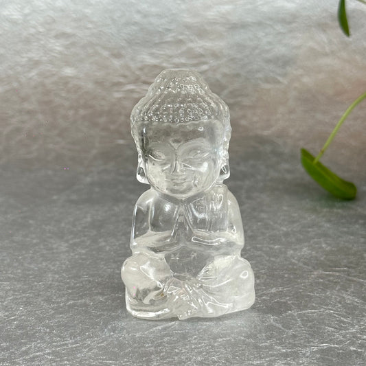 Natural Clear Quartz Buddha Figurine
