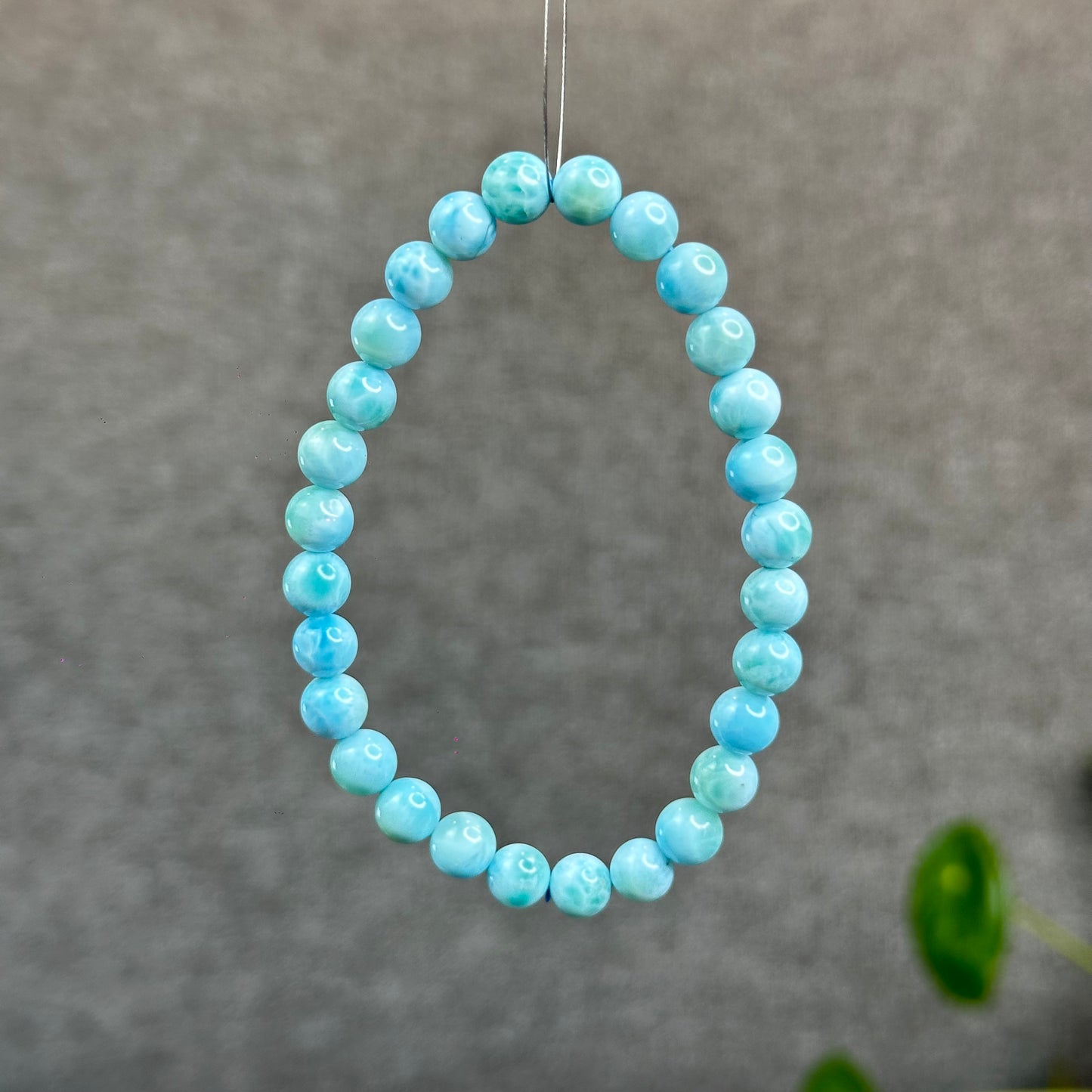 Natural Larimar Bracelet Size 6.5 mm