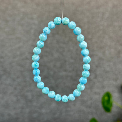 Natural Larimar Bracelet Size 6.5 mm