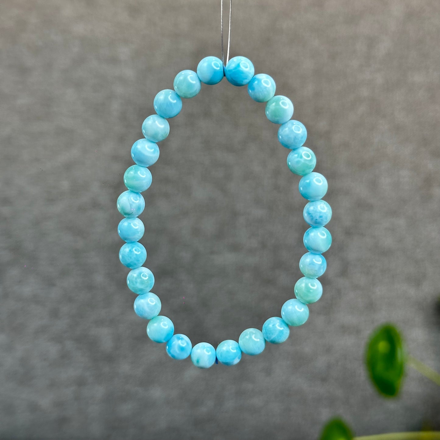 Natural Larimar Bracelet Size 6.5 mm