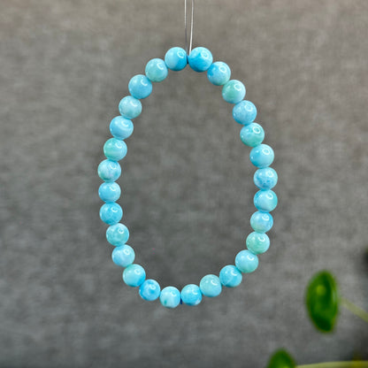 Natural Larimar Bracelet Size 6.5 mm