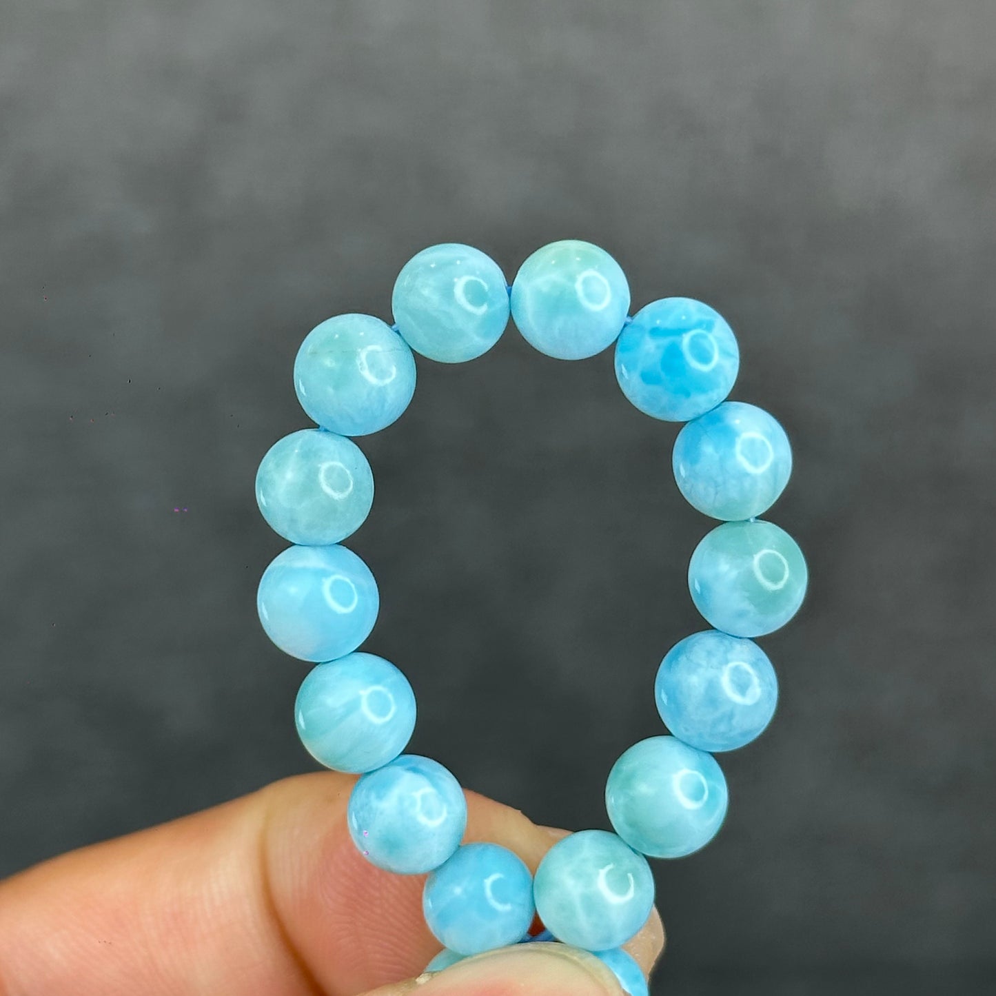 Natural Larimar Bracelet Size 6.5 mm