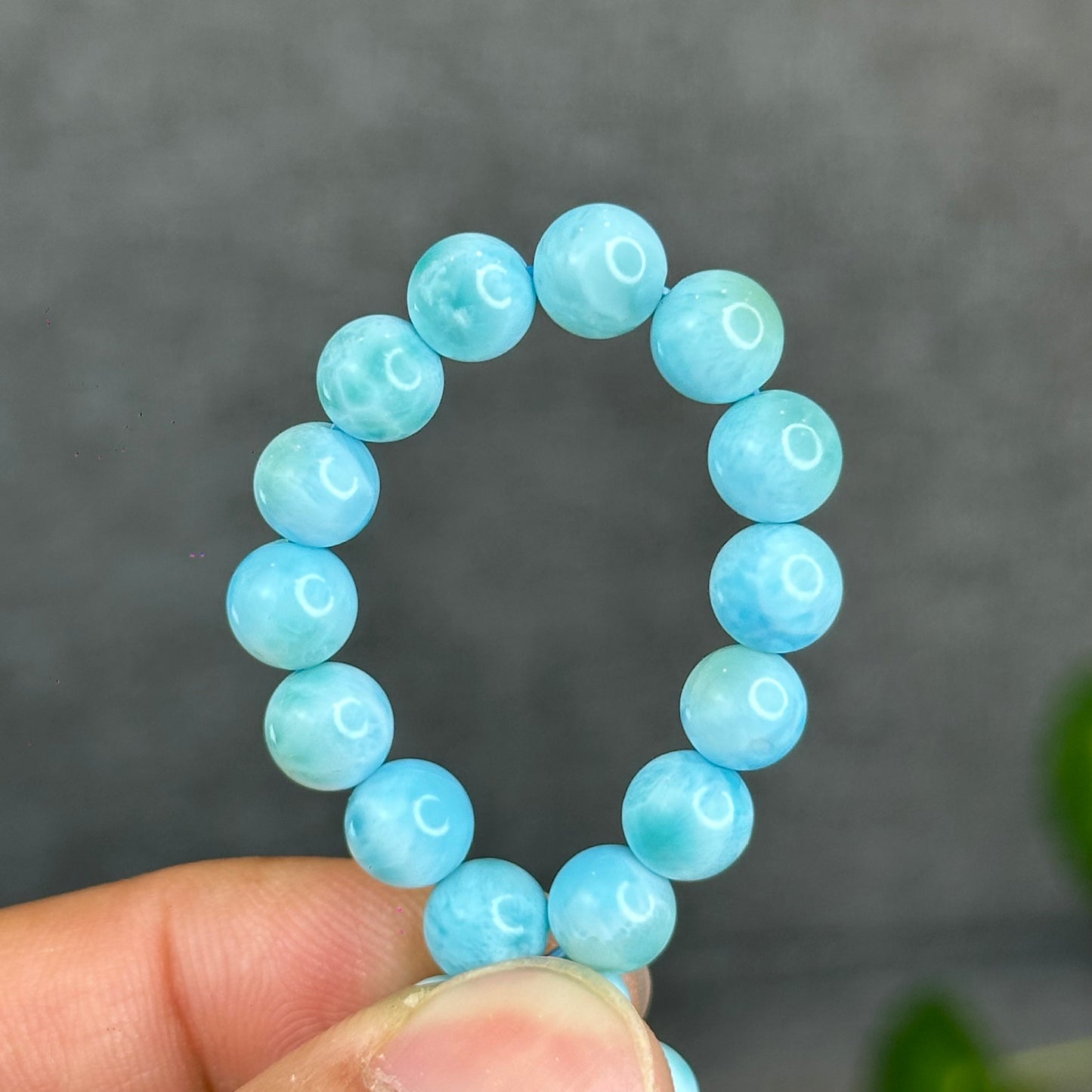 Natural Larimar Bracelet Size 6.5 mm