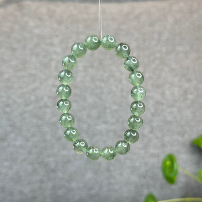 Natural Green Rutilated Quartz Bracelet Size 9.5 mm