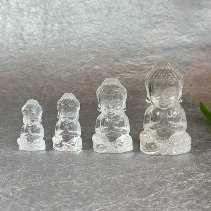 Natural Clear Quartz Buddha Figurine