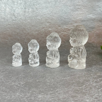 Natural Clear Quartz Buddha Figurine