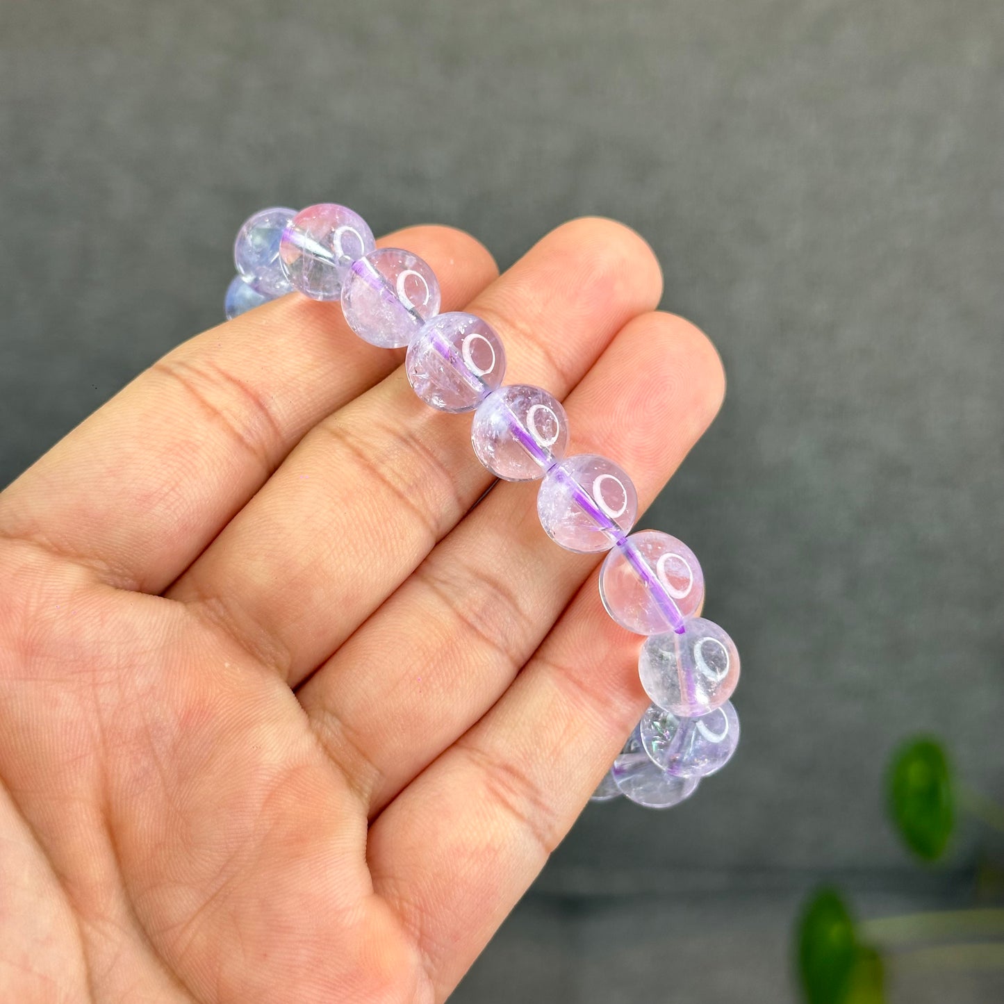 Natural Lavendar Pastel Moon Quartz Bracelet Size 11 mm