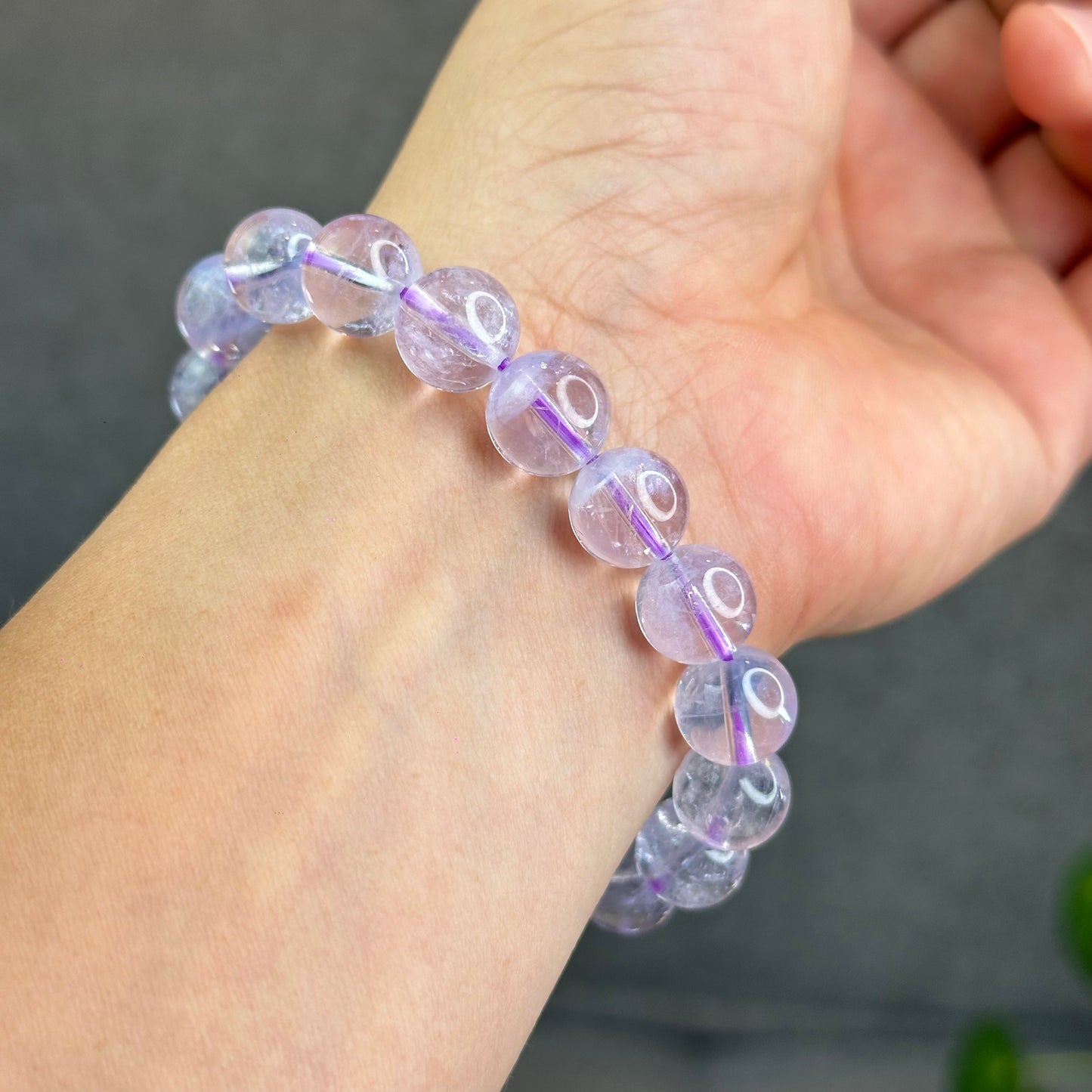 Natural Lavendar Pastel Moon Quartz Bracelet Size 11 mm