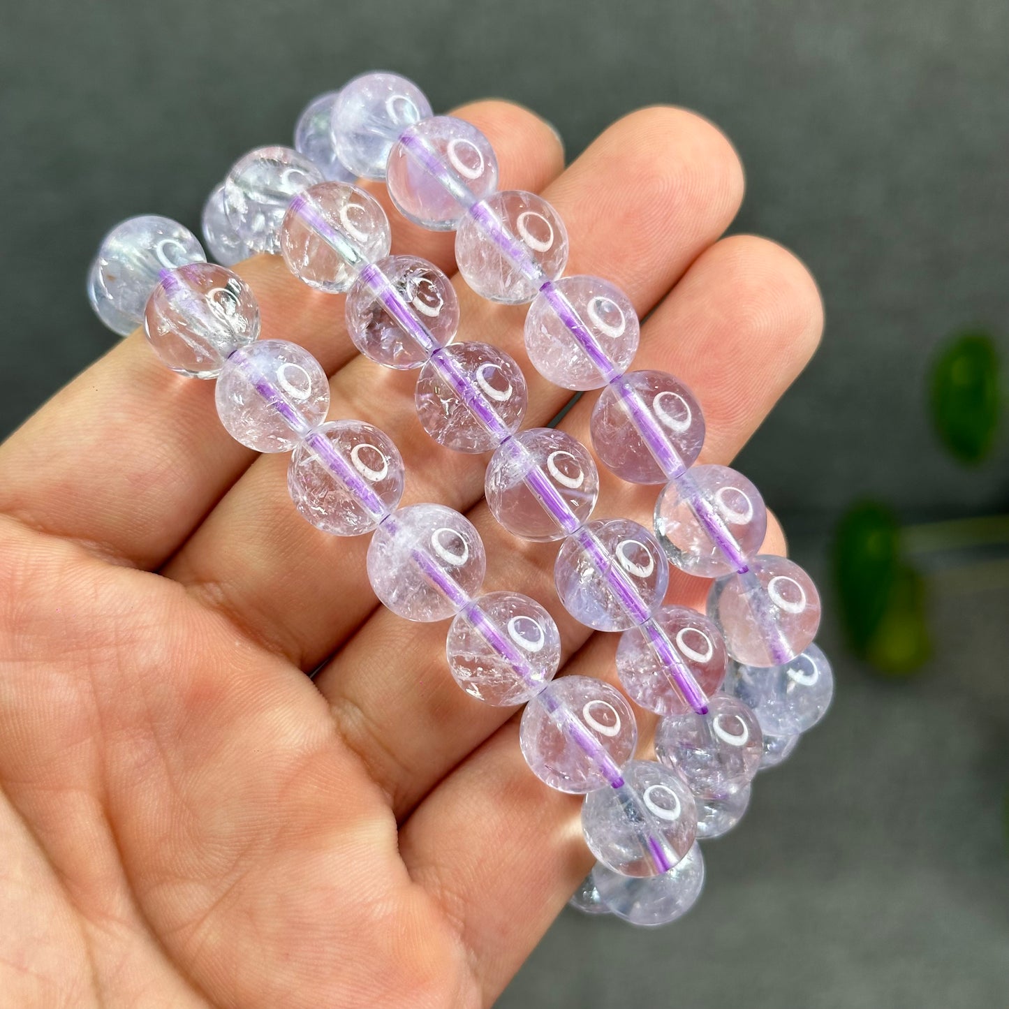 Natural Lavendar Pastel Moon Quartz Bracelet Size 11 mm