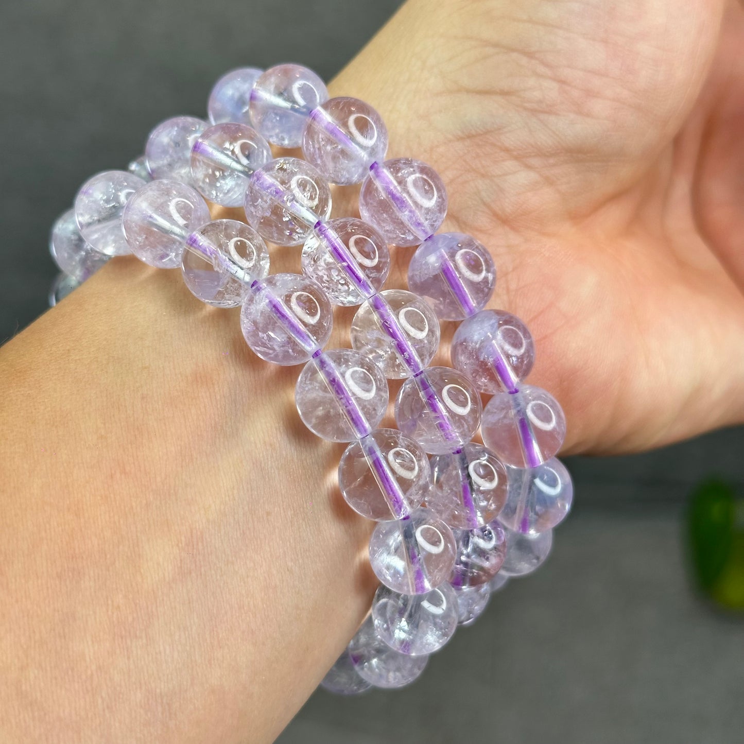 Natural Lavendar Pastel Moon Quartz Bracelet Size 11 mm